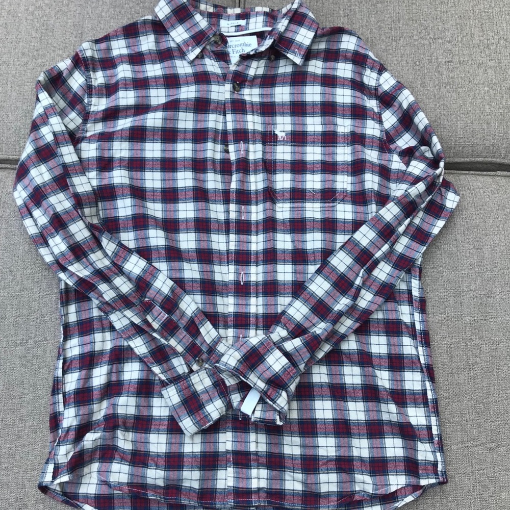 Medium red and white flannel